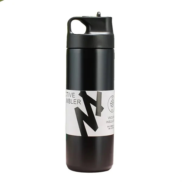 500ml Stainless Steel Coffee Mug With Straw Handle Lid