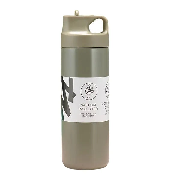 500ml Stainless Steel Coffee Mug With Straw Handle Lid