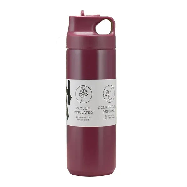 500ml Stainless Steel Coffee Mug With Straw Handle Lid