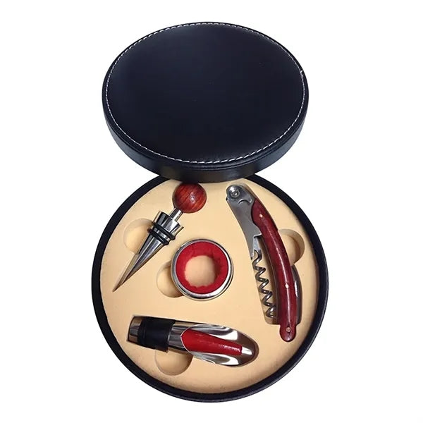 4 Piece Cork Wine Tools Set