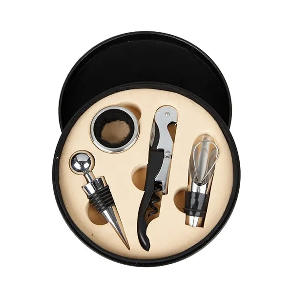 4 Piece Cork Wine Tools Set