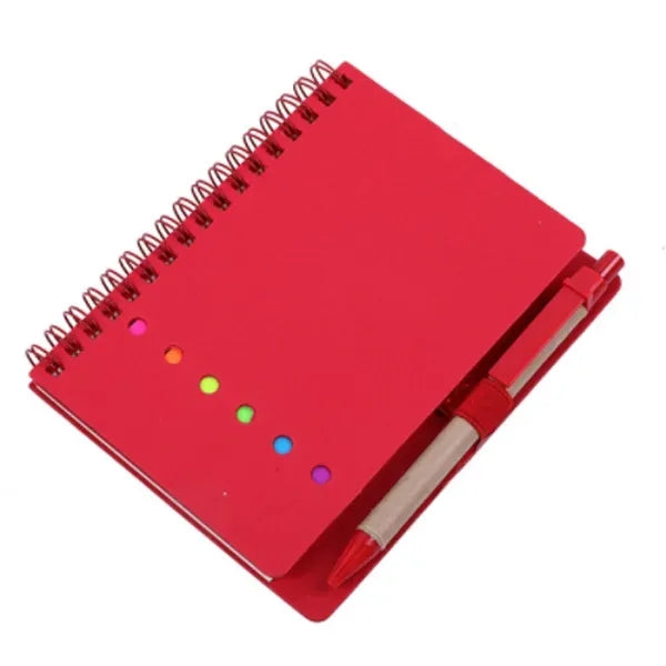 Spiral Notebook Lined Notepad With Pen And Sticky