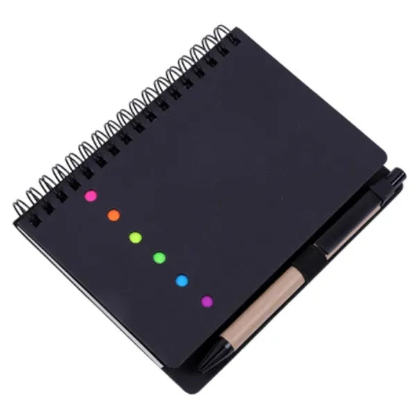 Spiral Notebook Lined Notepad With Pen And Sticky