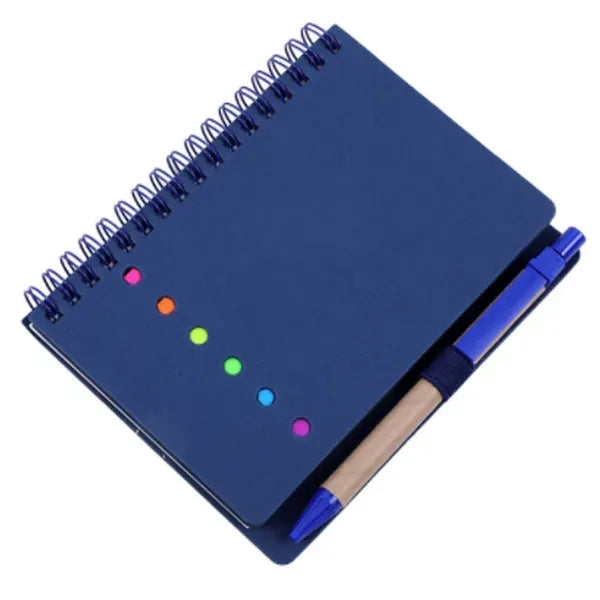 Spiral Notebook Lined Notepad With Pen And Sticky