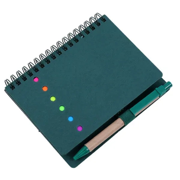 Spiral Notebook Lined Notepad With Pen And Sticky