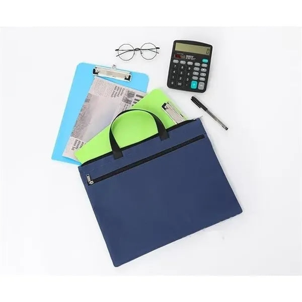 Portable A4 Zipper Large Pocket File Bag with Handle