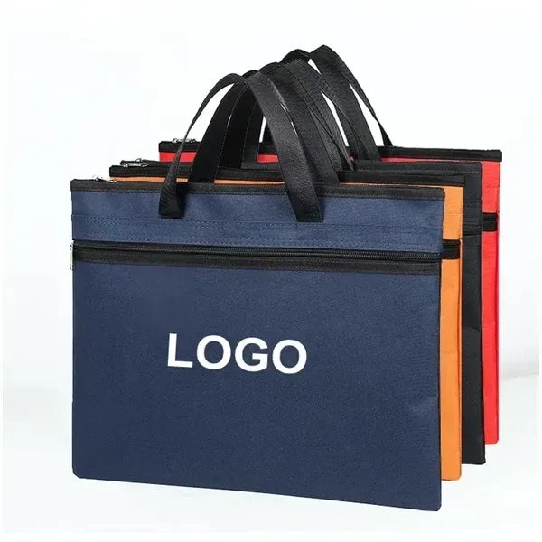 Portable A4 Zipper Large Pocket File Bag with Handle