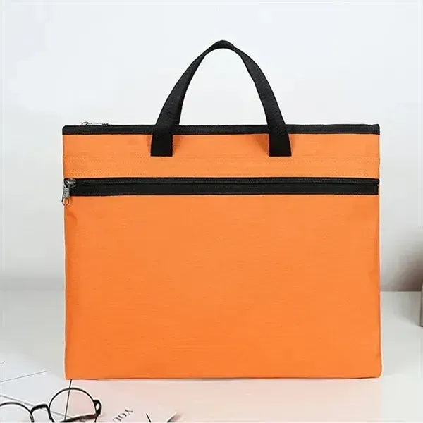 Portable A4 Zipper Large Pocket File Bag with Handle