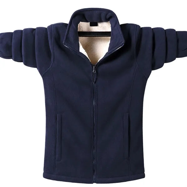 Men's Fleece Jacket Full-Zip Work Coat Thermal Windbreaker