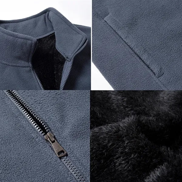 Unisex Polar Fleece Jacket Sweater Work Coat