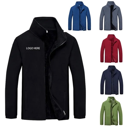 Unisex Polar Fleece Jacket Sweater Work Coat