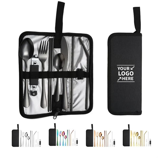 11pcsStainless Steel Portable Utensil Set W/ Case