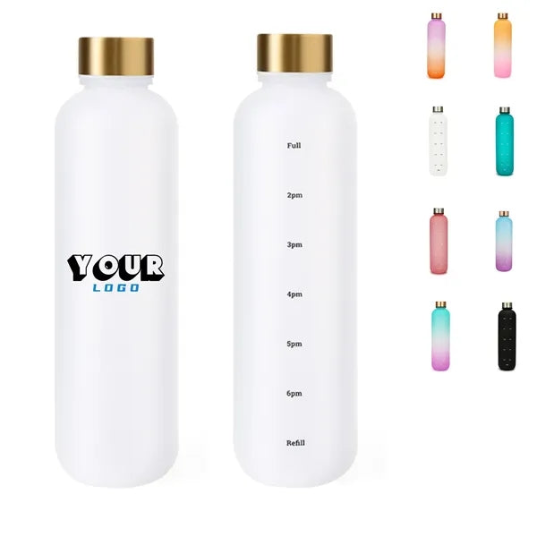 32oz BPA Free Motivational Water Bottle With Time Marker