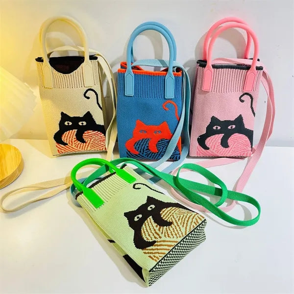 Knit Tote Bags Christmas Favor Crossbody