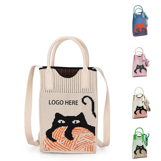 Knit Tote Bags Christmas Favor Crossbody