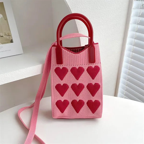 Christmas Knit Tote Bags Wedding Favor Crossbody