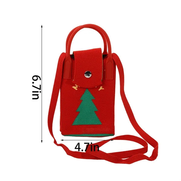Christmas Knit Candy Tote Bags Phone Crossbody Pouch