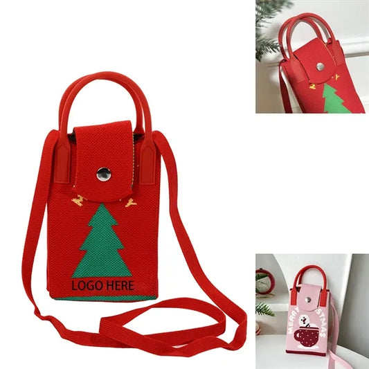 Christmas Knit Candy Tote Bags Phone Crossbody Pouch