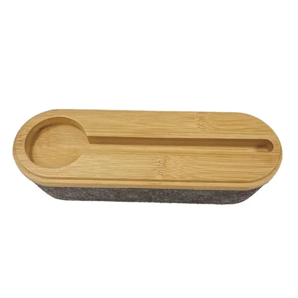 Recycled Felt and Bamboo Dual Pencil Stationery Case