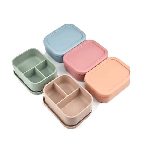 Microwave Safe Silicone Bento Box Set Divided Compartments