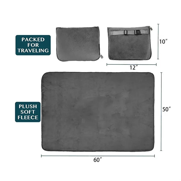 2 In 1 Soft Travel Blanket Pillow