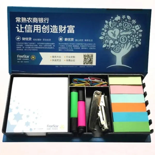 Eco Memo Pad Post Sticky Note holder with pen set