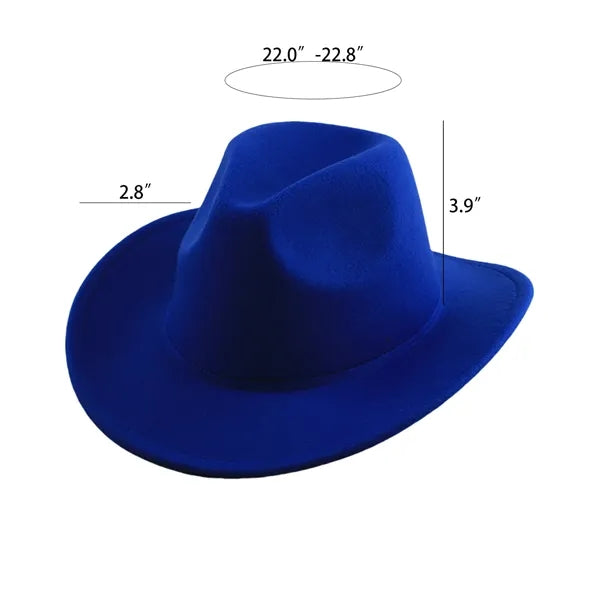 Western Cowboy Felt Hat with Wide Brim