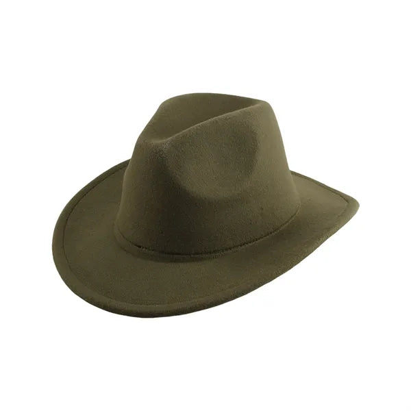 Western Cowboy Felt Hat with Wide Brim