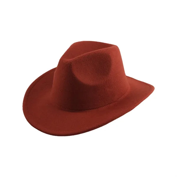 Western Cowboy Felt Hat with Wide Brim