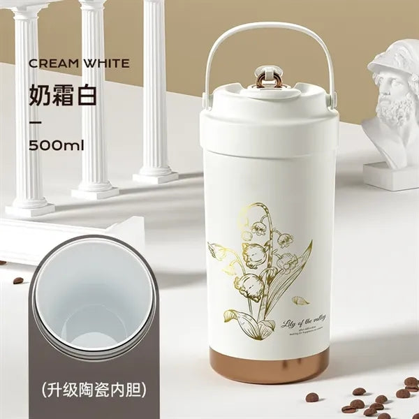 Insulated Stainless Steel travel coffee mug ceramics inner