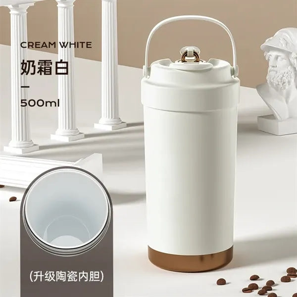 Insulated Stainless Steel travel coffee mug ceramics inner