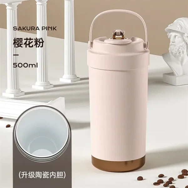Insulated Stainless Steel travel coffee mug ceramics inner