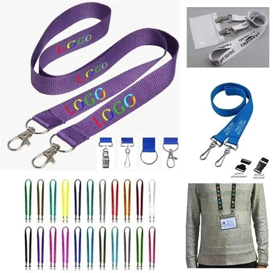 3/4" Custom Open Ended Polyester Lanyard w/ Badge Holder