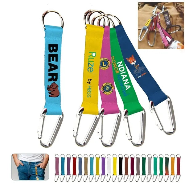 Sublimated 3/4" Pocket Lanyard w/Carabiner & Keyring