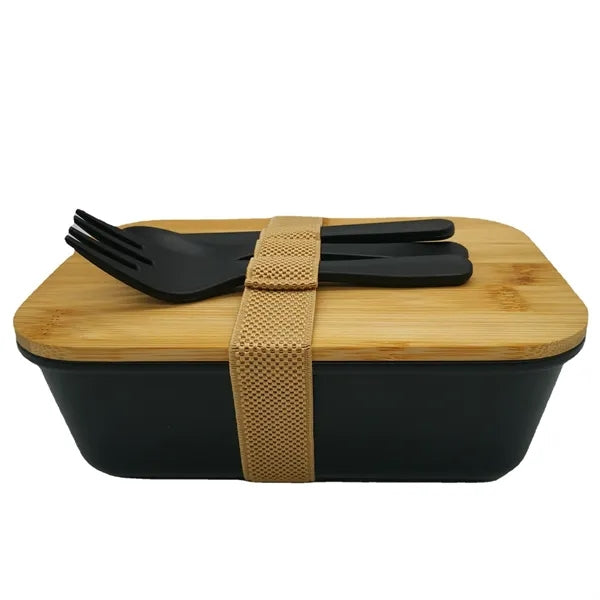 Lunchbox with Bamboo Lid & Cutlery