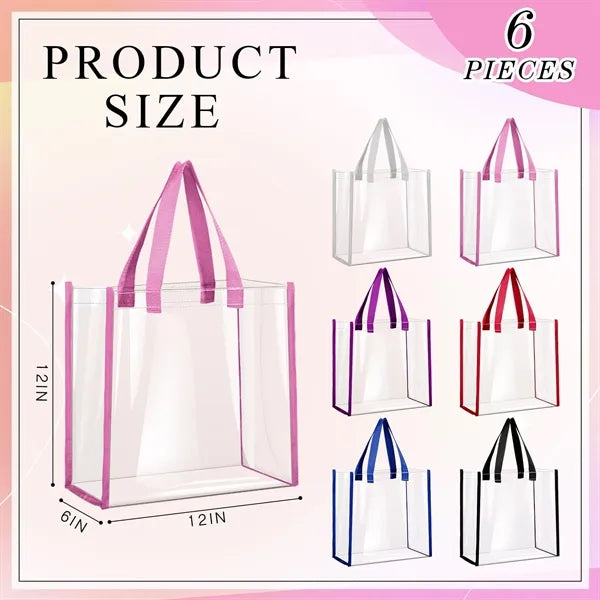 Clear Tote Gift Bag Stadium Approved Plastic with Handle