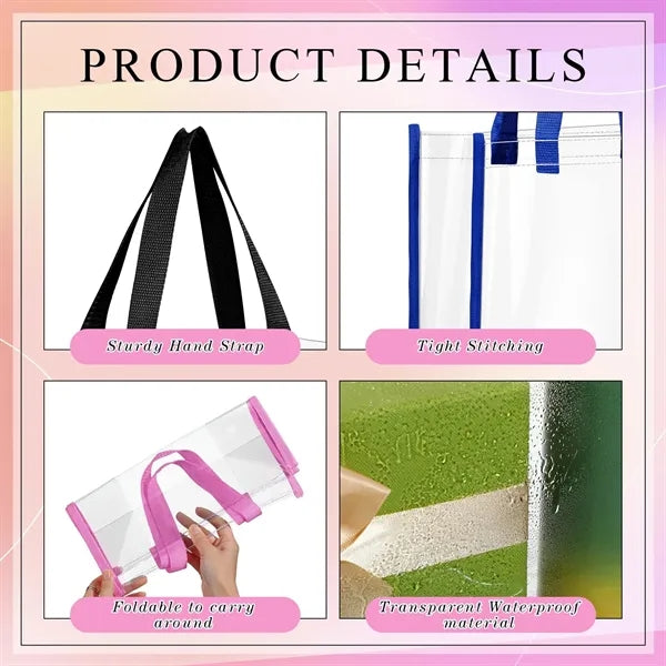 Clear Tote Gift Bag Stadium Approved Plastic with Handle