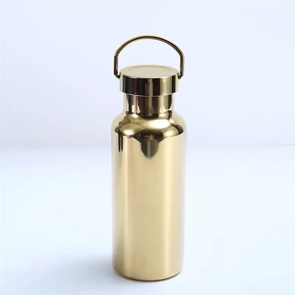 Travel sports metal water bottle with handle lid shining coa