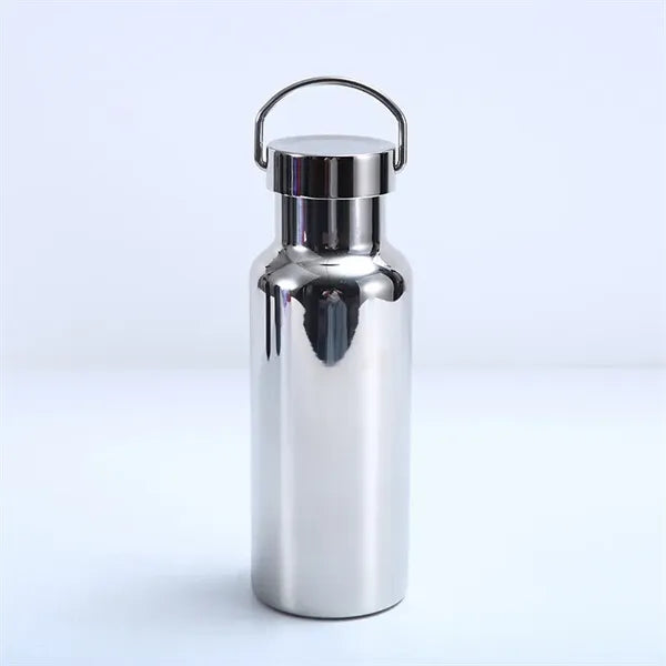 Travel sports metal water bottle with handle lid shining coa