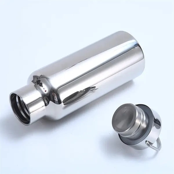 Travel sports metal water bottle with handle lid shining coa