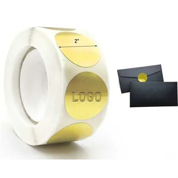 1" Round Gold Foil Label Stickers Roll