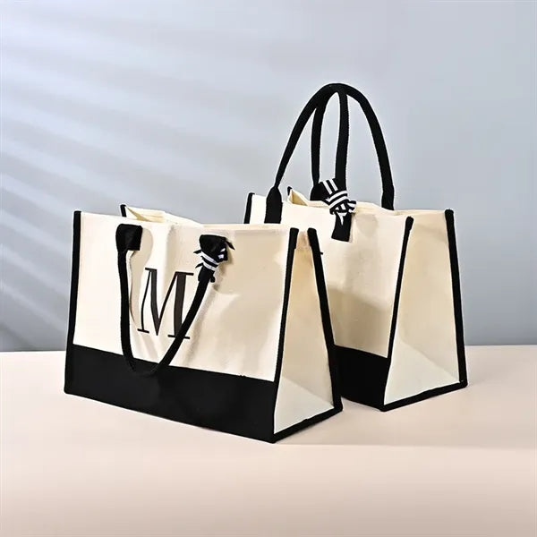 Initial Canvas Tote Bag Suitable for Thank You