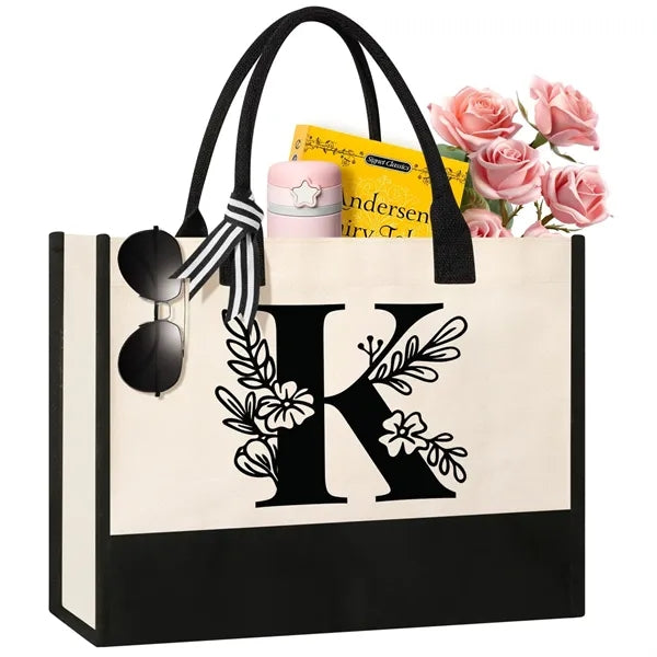 Initial Canvas Tote Bag Suitable for Thank You