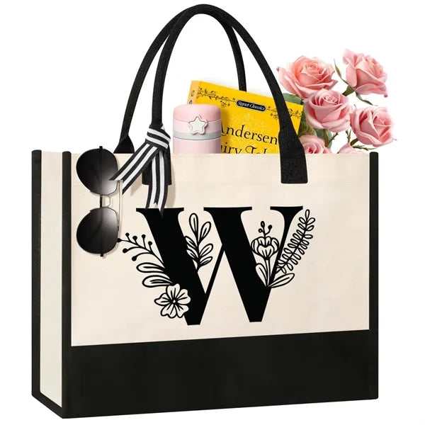 Initial Canvas Tote Bag Suitable for Thank You