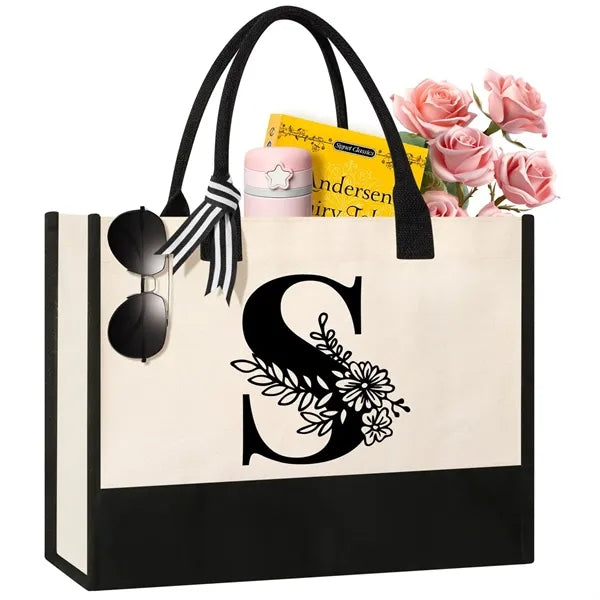 Initial Canvas Tote Bag Suitable for Thank You
