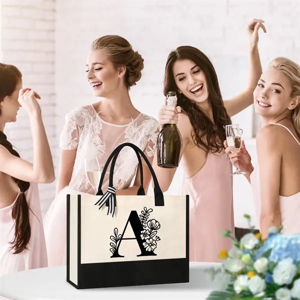 Initial Canvas Tote Bag Suitable for Thank You
