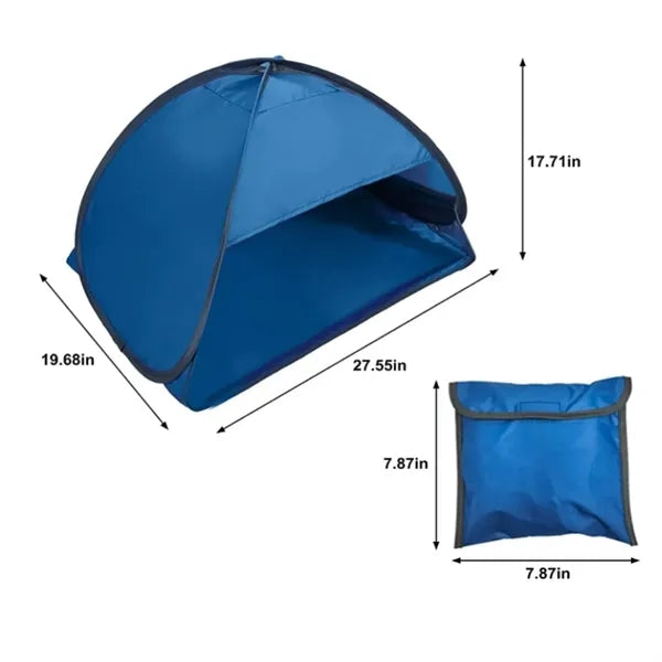 Foldable Beach Tent with Phone Holder and Storage Bag