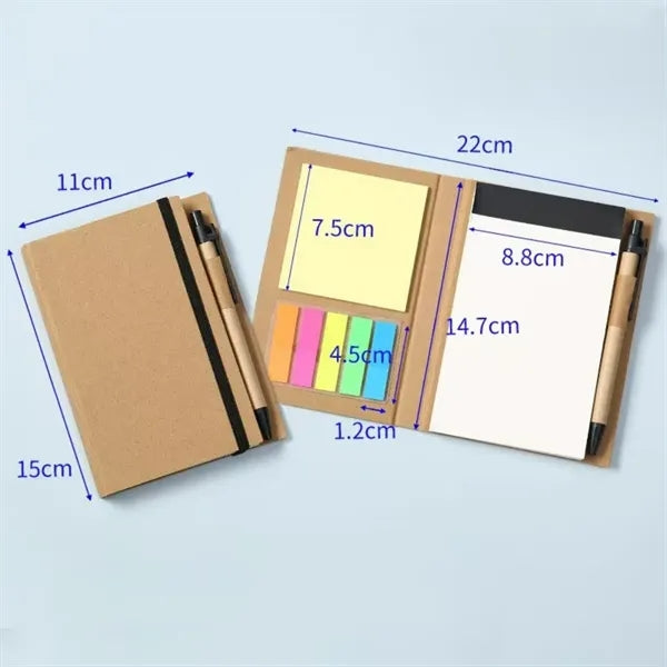 Combination Memo Pad With Pen And Sticky Notes