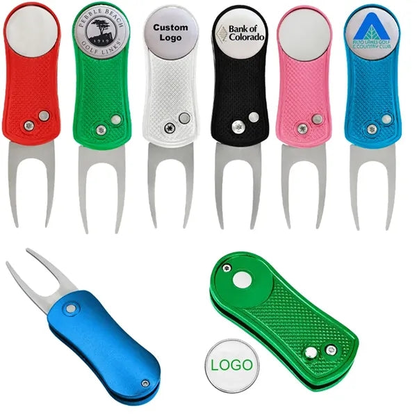 Foldable Metal Golf Divot Repair Tool