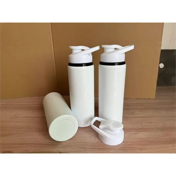 23 OZ Sports Aluminum Bottle with Flip Top (WHITE) with